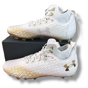 Under‎ Armour Men's Size 14 UA Spotlight Clone 3.0 MC Football Cleats White Gold